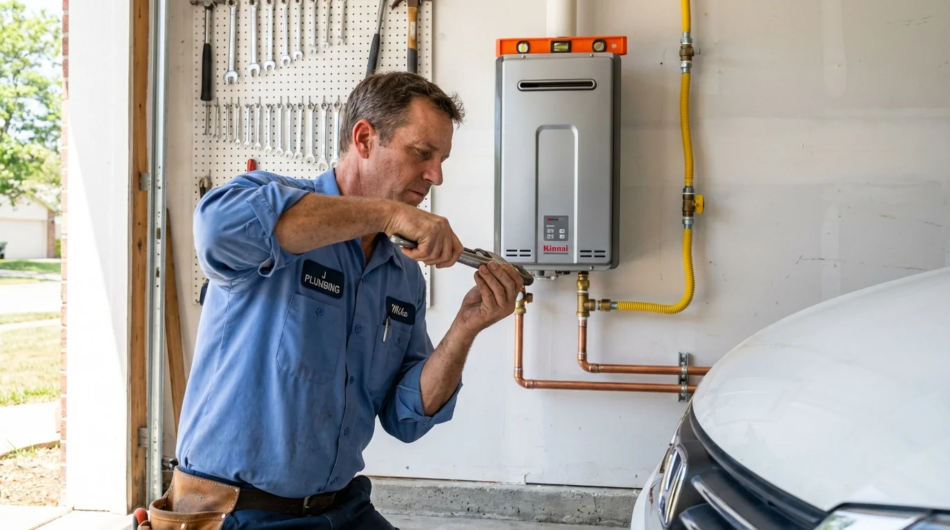 Tankless water heater installation by a Johns Plumbing LLC plumber in Atlanta